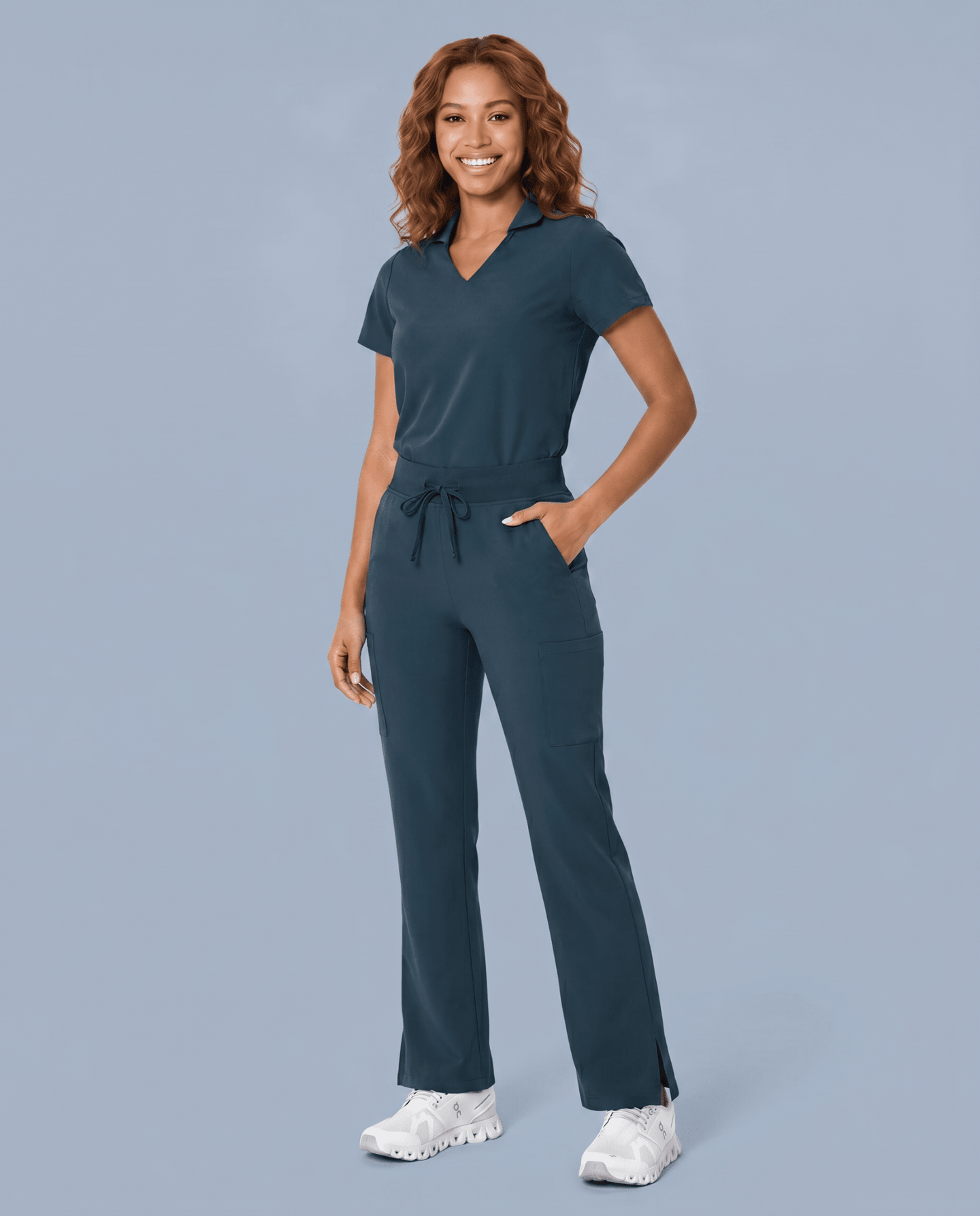 Women's High Waisted Cargo Pant Dark Harbor - Scrubloop