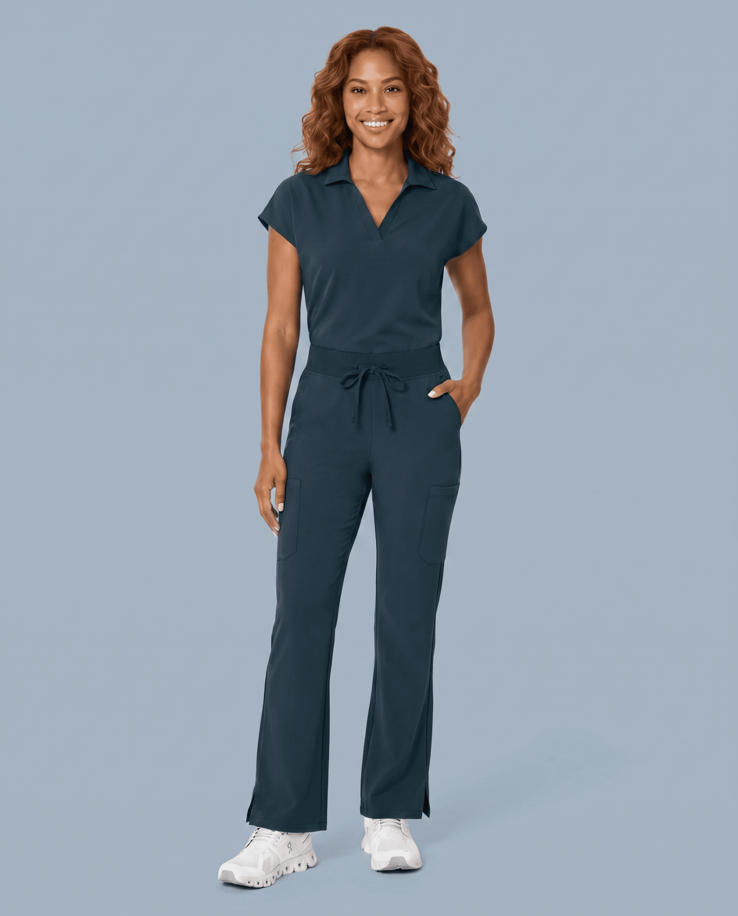 Women's High Waisted Cargo Pant Dark Harbor - Scrubloop