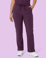 Women's High Waisted Cargo Pant Deep Eggplant - Scrubloop