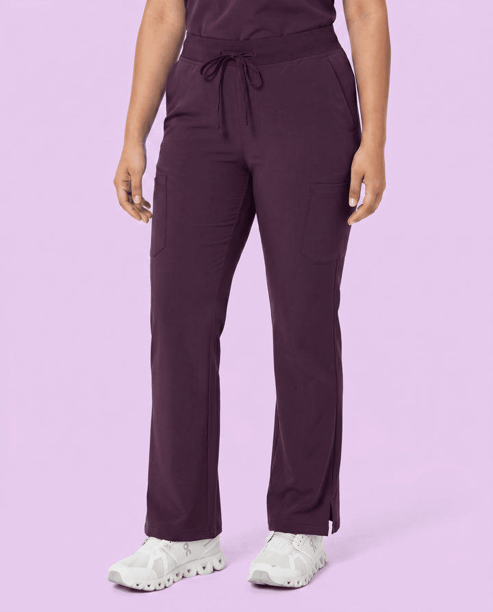 Women's High Waisted Cargo Pant Deep Eggplant