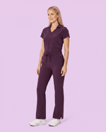 Women's High Waisted Cargo Pant Deep Eggplant - Scrubloop