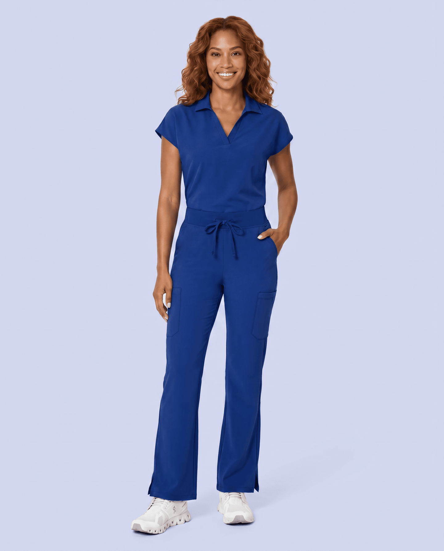 Women's High Waisted Cargo Pant Galaxy Blue - Scrubloop