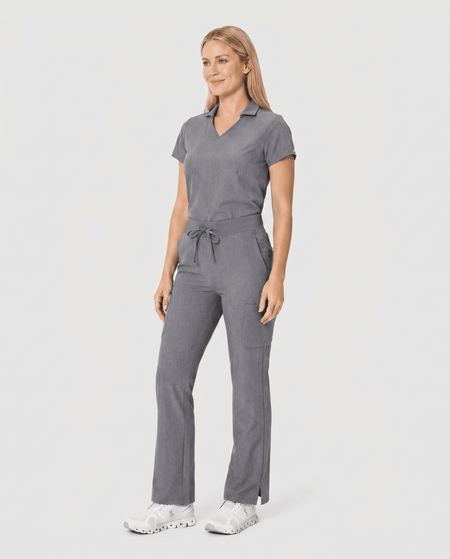 Women's High Waisted Cargo Pant Heather Gray - Scrubloop