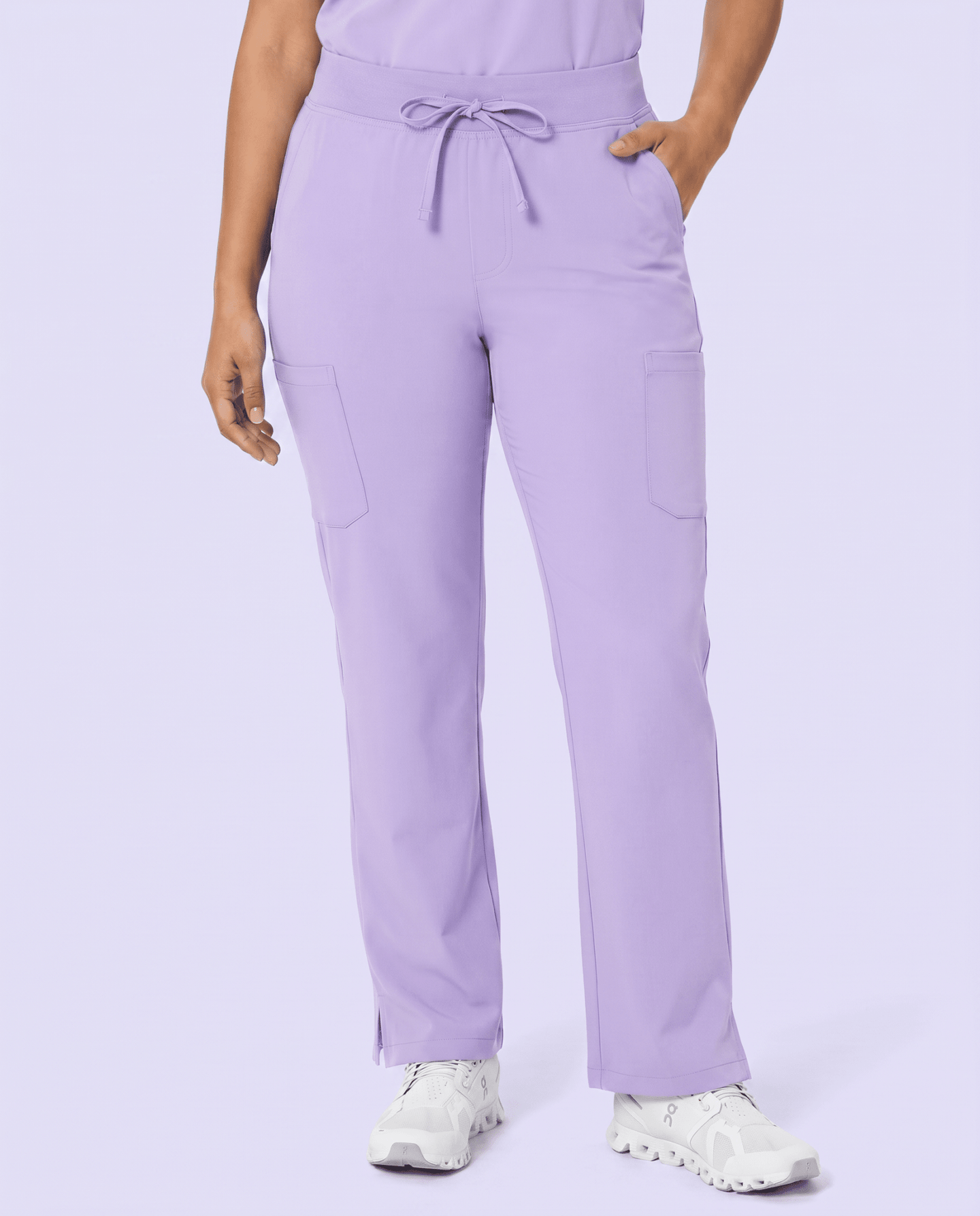Women's High Waisted Cargo Pant Lavender - Scrubloop
