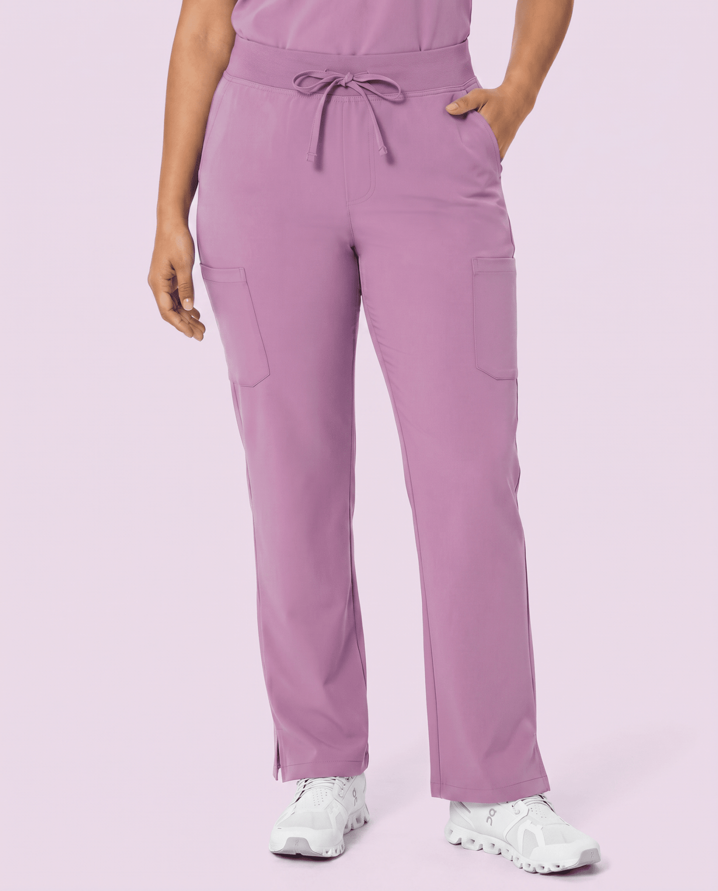Women's High Waisted Cargo Pant Lilac - Scrubloop