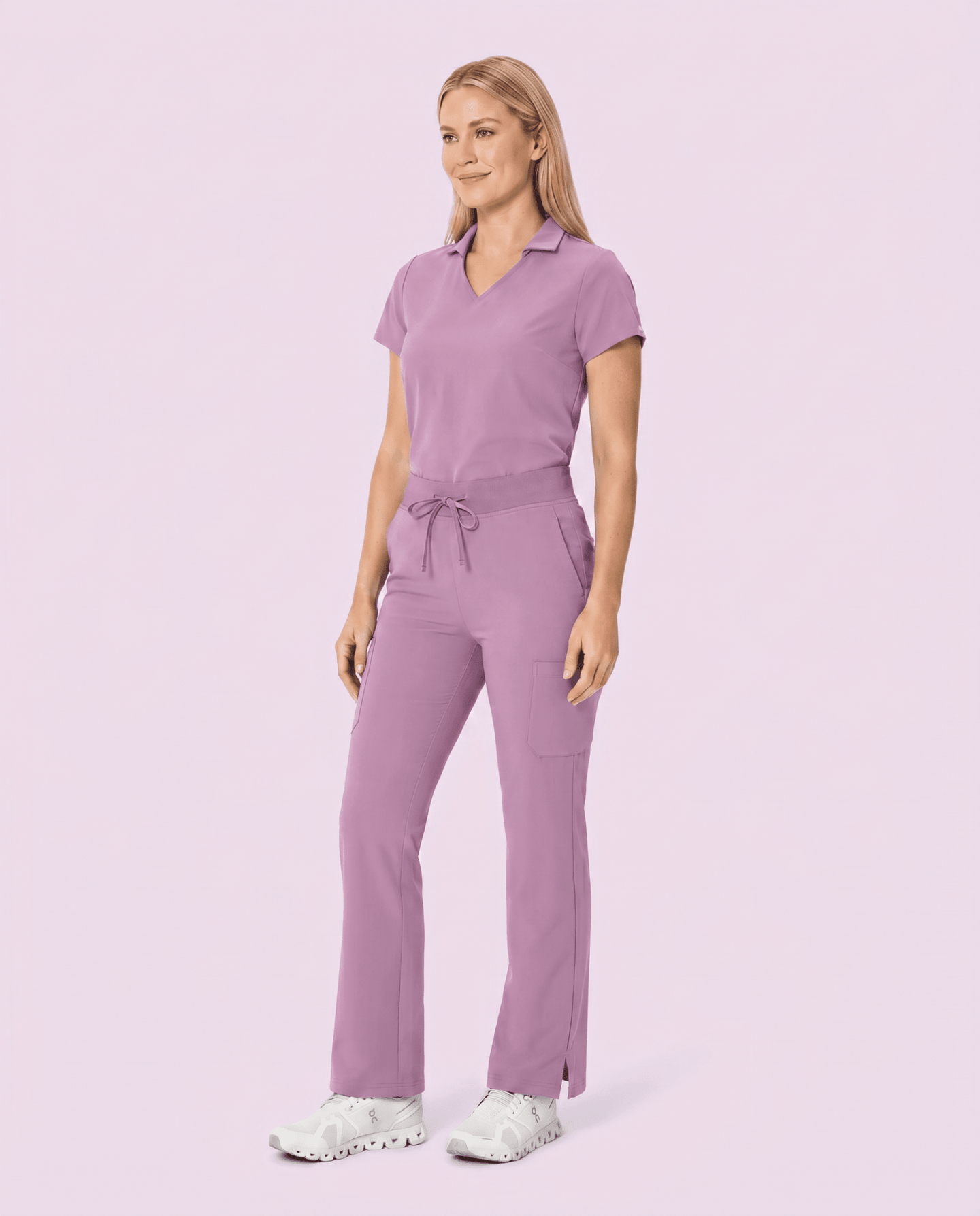 Women's High Waisted Cargo Pant Lilac - Scrubloop