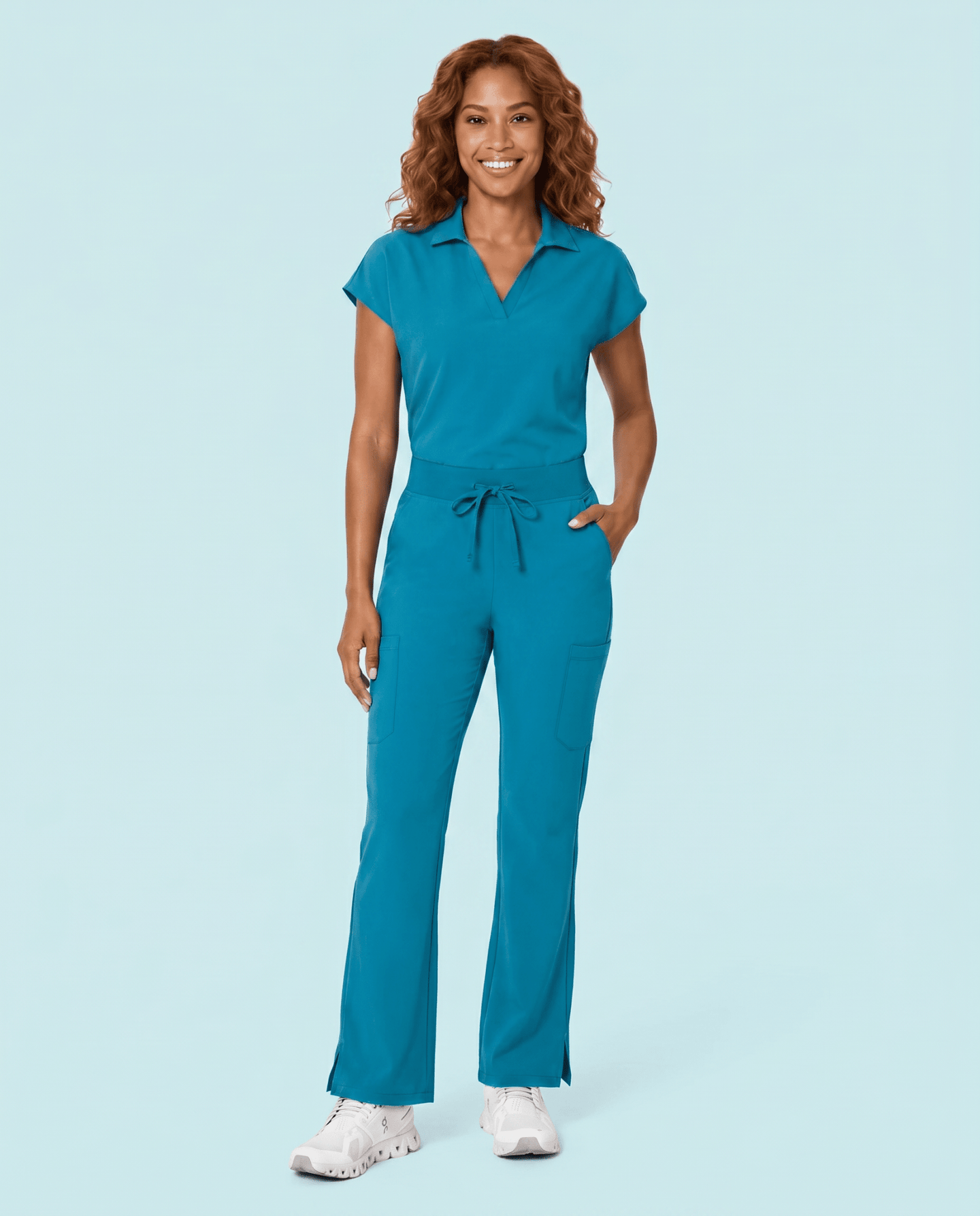 Women's High Waisted Cargo Pant Marina - Scrubloop