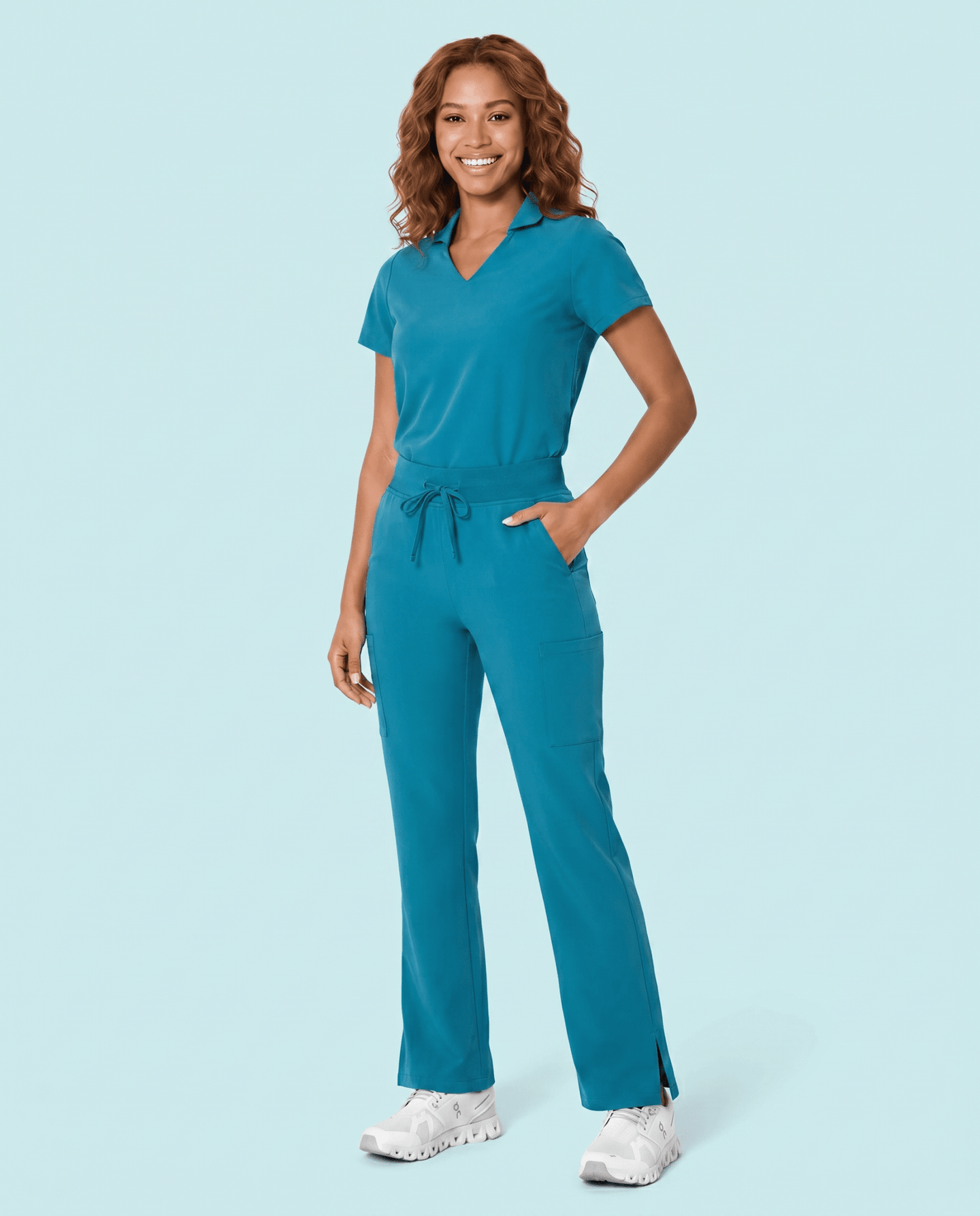 Women's High Waisted Cargo Pant Marina - Scrubloop