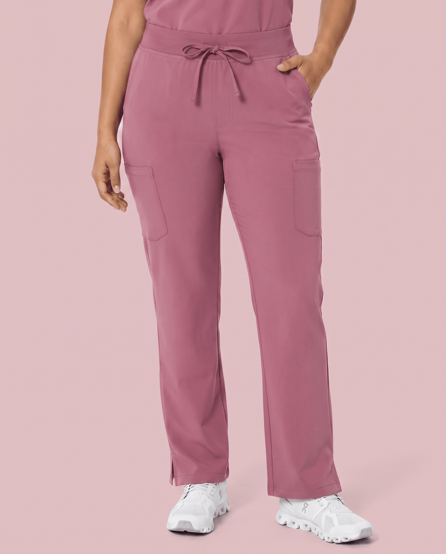 Women's High Waisted Cargo Pant Mauve - Scrubloop