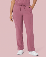 Women's High Waisted Cargo Pant Mauve - Scrubloop