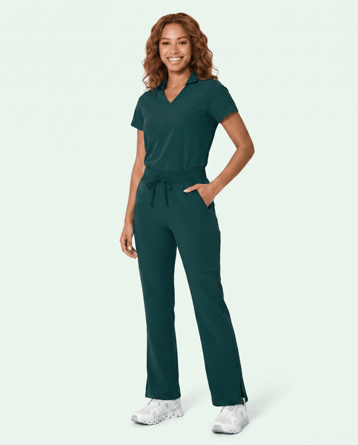 Women's High Waisted Cargo Pant Midnight Green