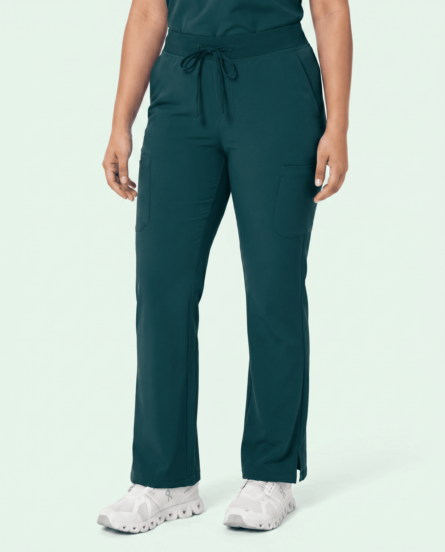 Women's High Waisted Cargo Pant Midnight Green - Scrubloop