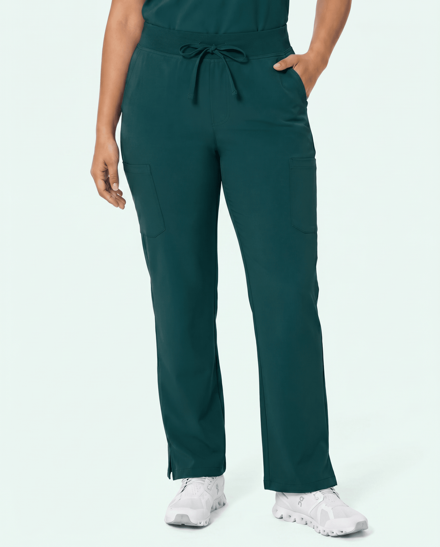 Women's High Waisted Cargo Pant Midnight Green - Scrubloop