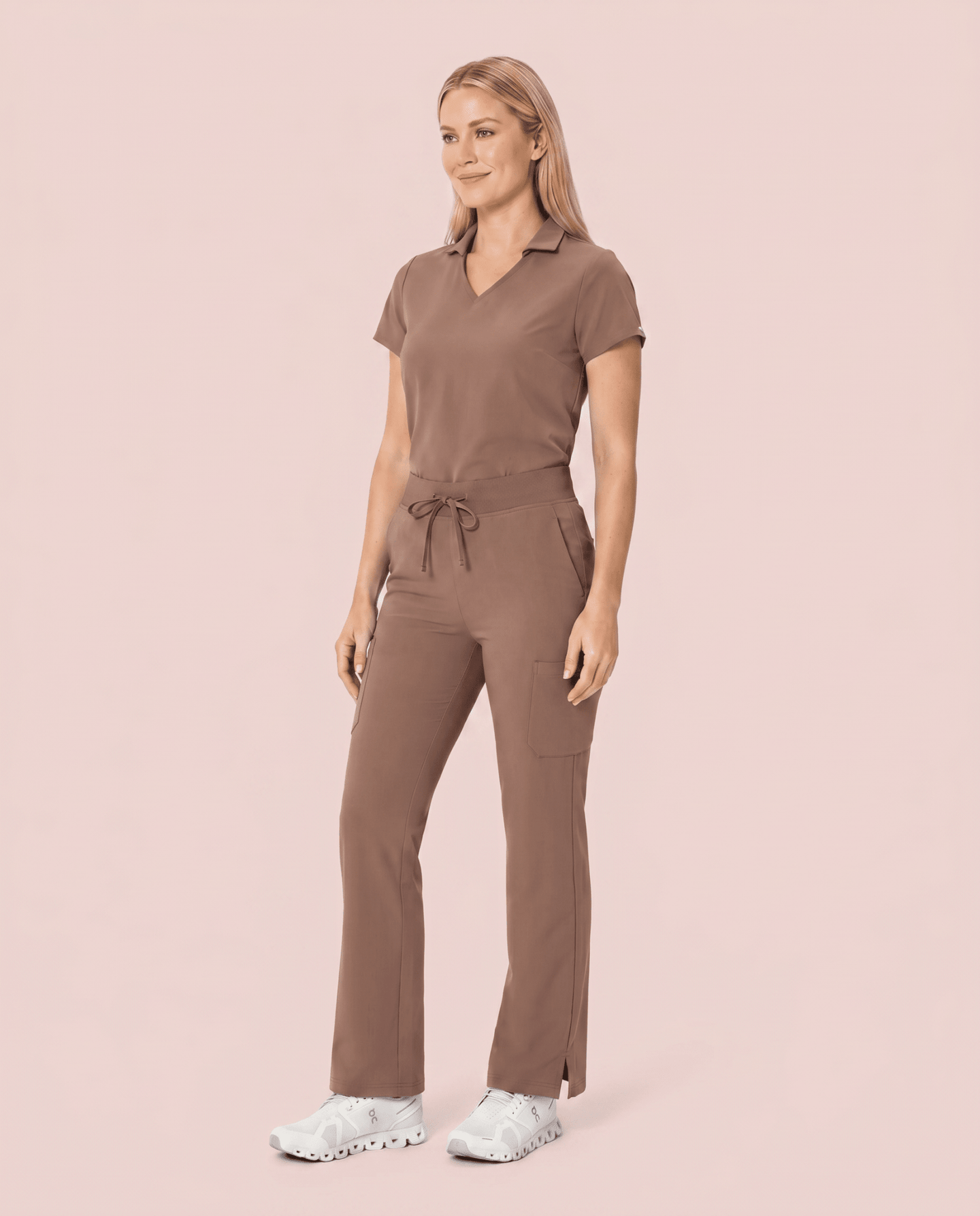 Women's High Waisted Cargo Pant Mocha - Scrubloop