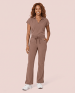 Women's High Waisted Cargo Pant Mocha - Scrubloop