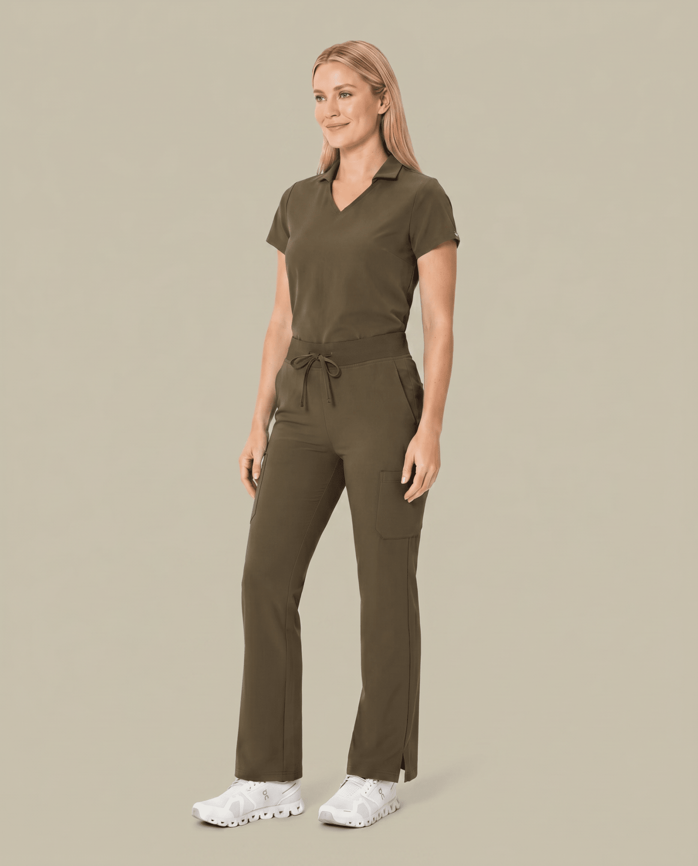 Women's High Waisted Cargo Pant Olive - Scrubloop