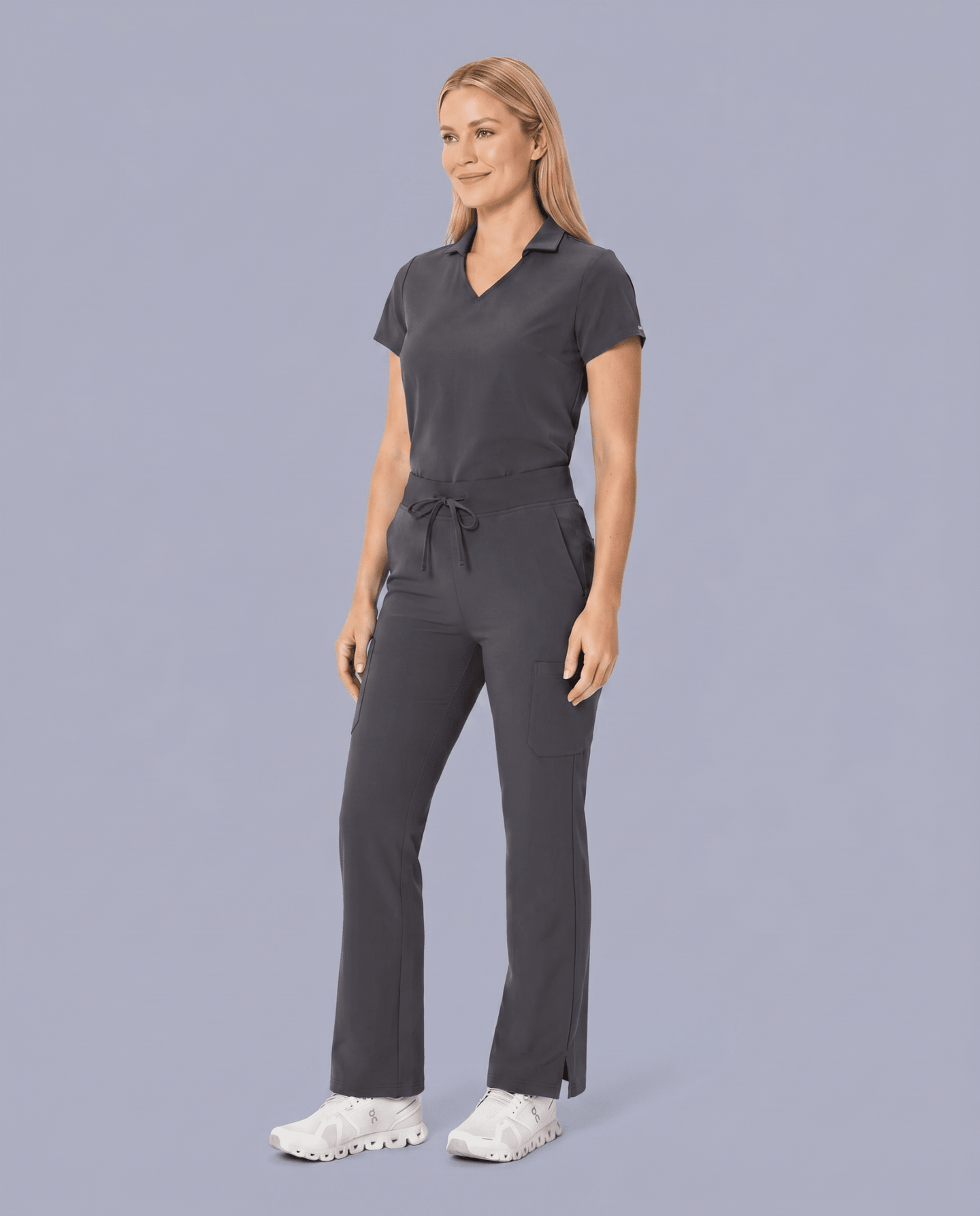 Women's High Waisted Cargo Pant Pewter - Scrubloop