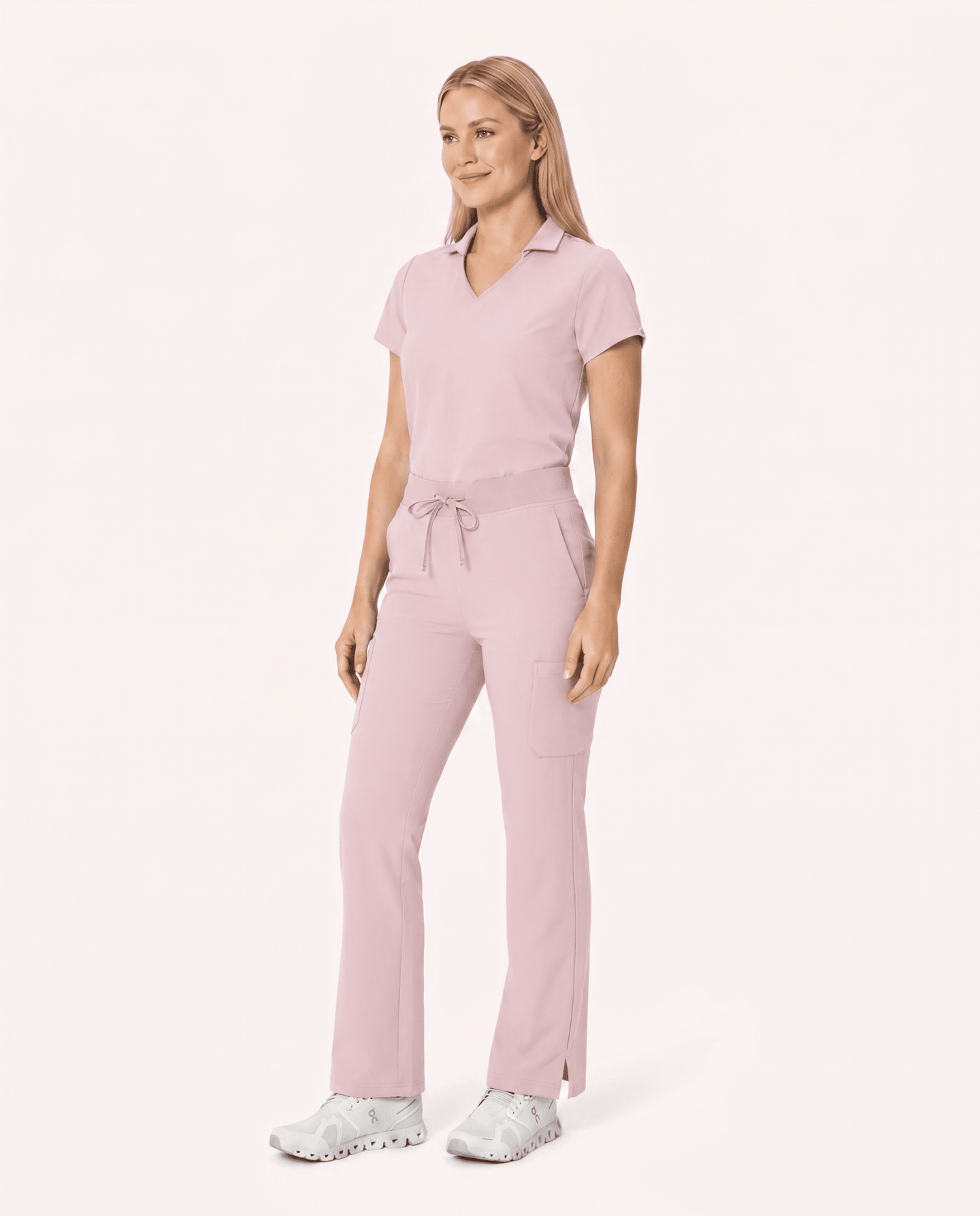 Women's High Waisted Cargo Pant Rose Quartz - Scrubloop