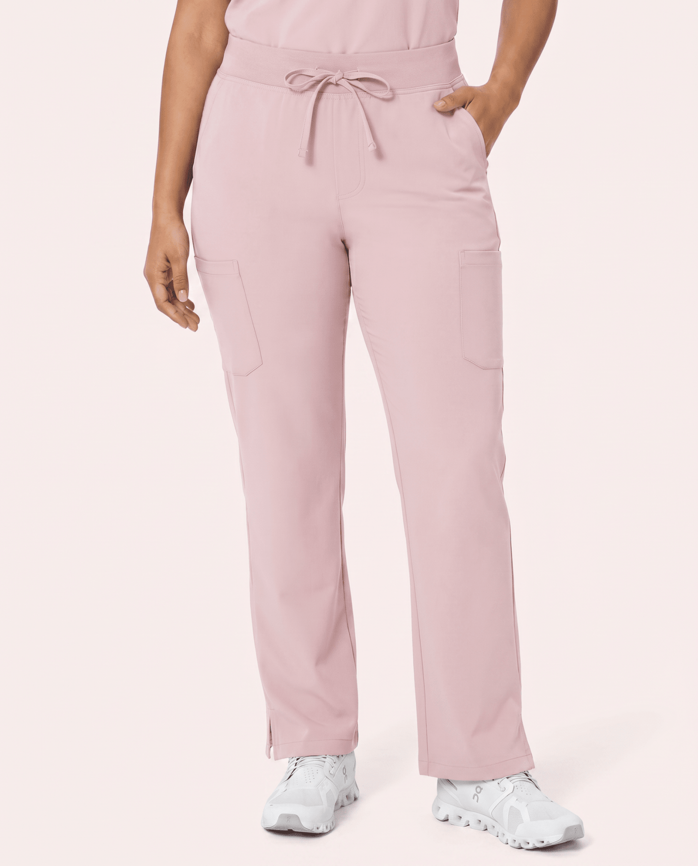 Women's High Waisted Cargo Pant Rose Quartz - Scrubloop