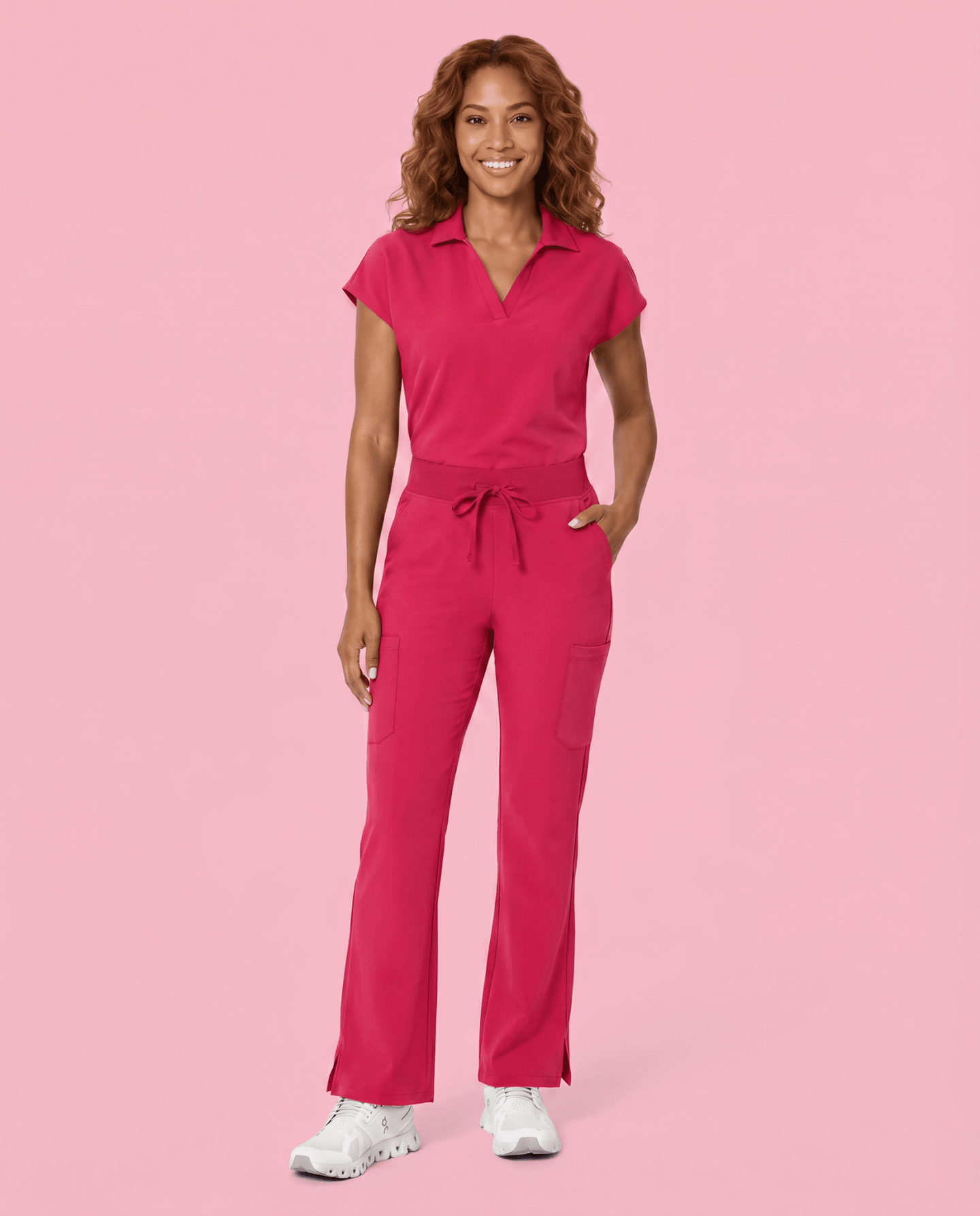 Women's High Waisted Cargo Pant Sangria - Scrubloop