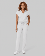 Women's High Waisted Cargo Pant White - Scrubloop