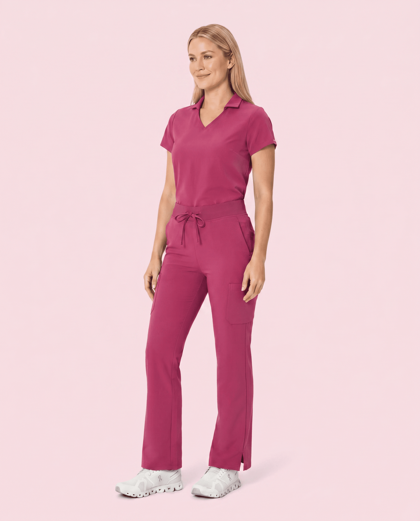 Women's High Waisted Cargo Pant Wild Berry - Scrubloop