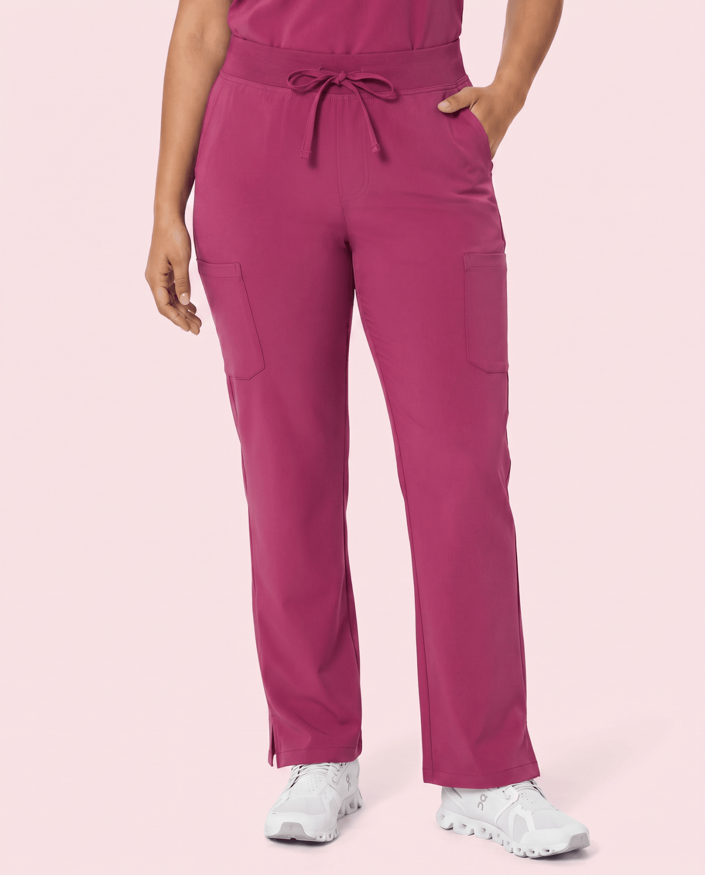 Women's High Waisted Cargo Pant Wild Berry - Scrubloop