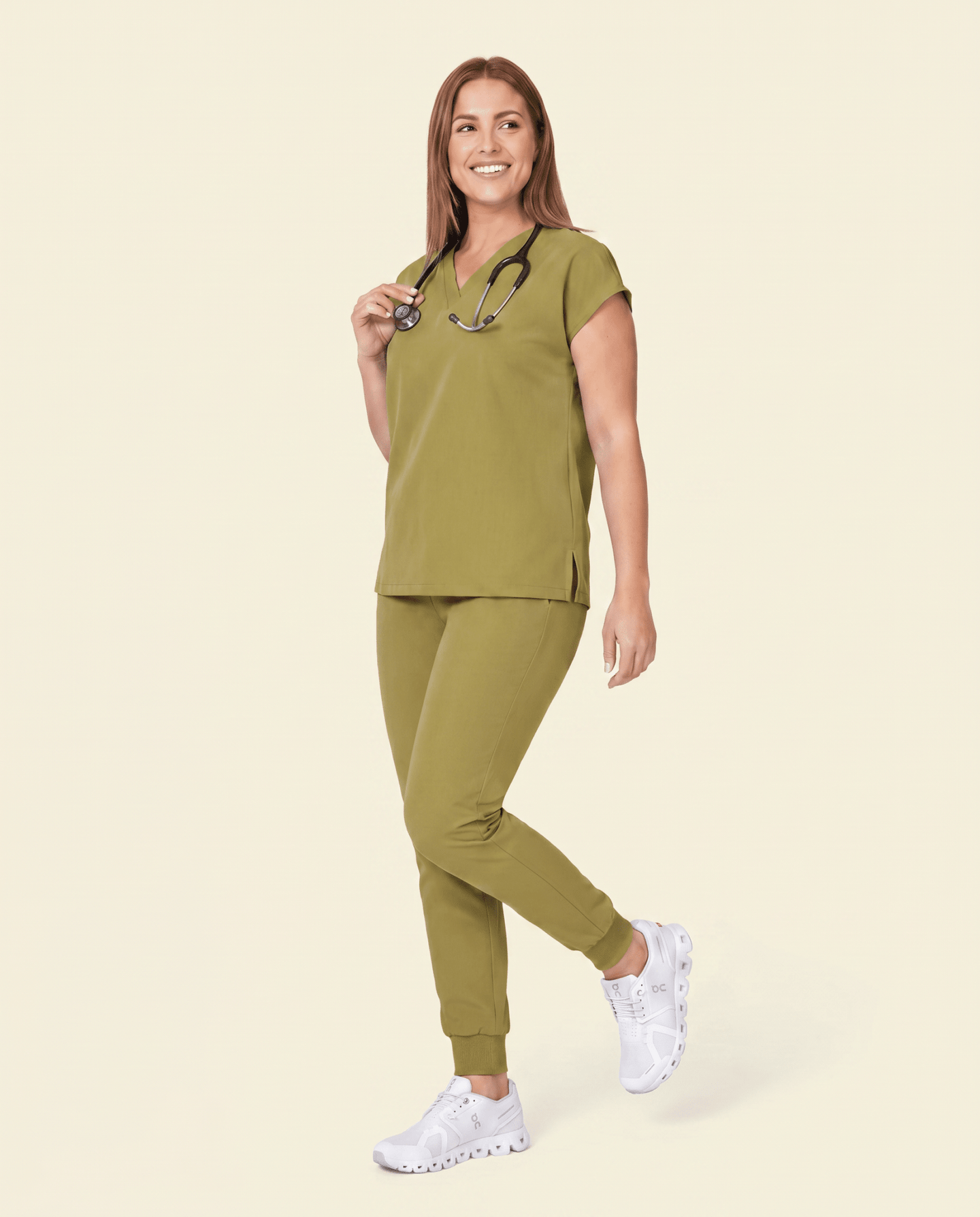 Women's High Waisted Jogger Pant Avocado - Scrubloop