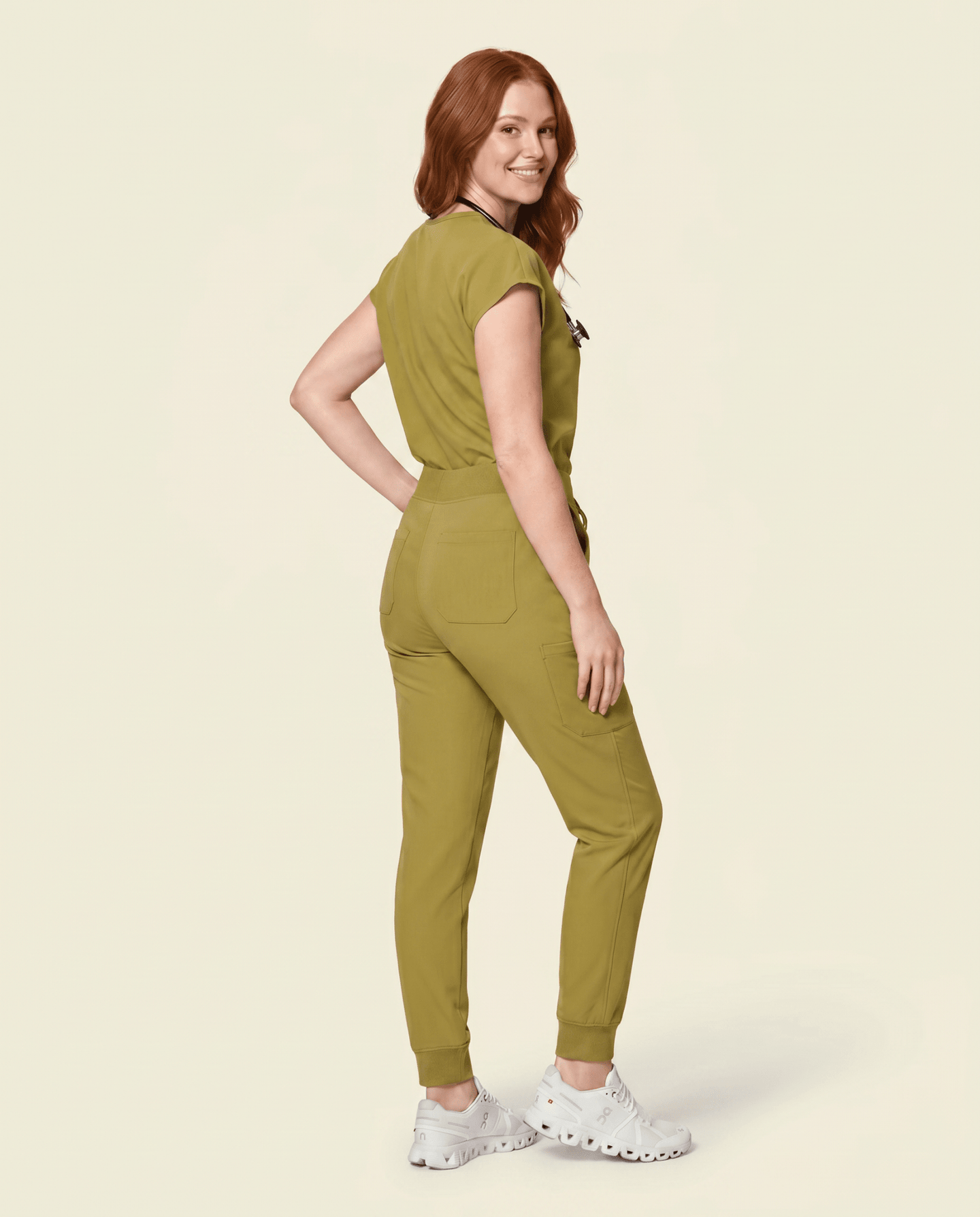Women's High Waisted Jogger Pant Avocado - Scrubloop