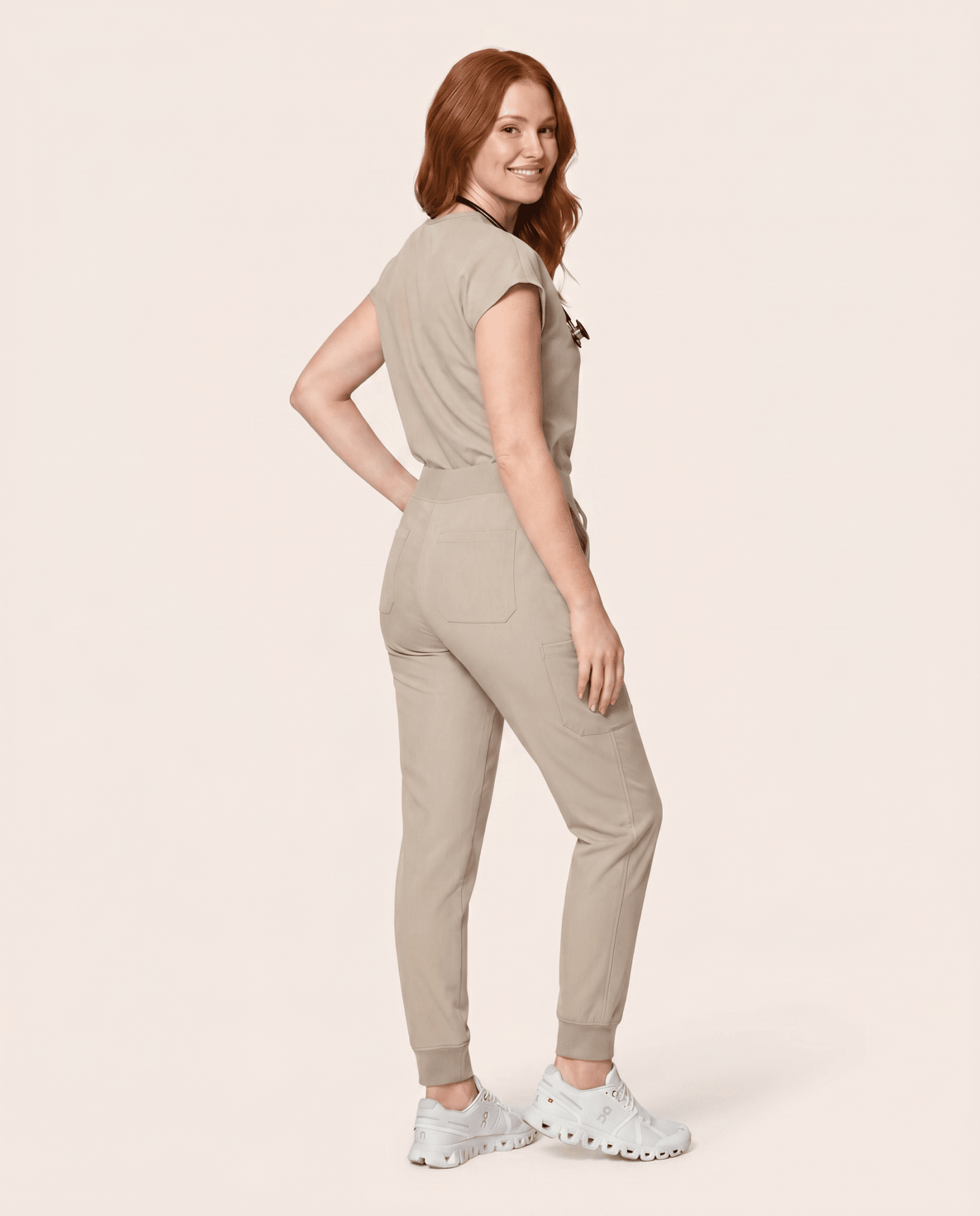 Women's High Waisted Jogger Pant Birch - Scrubloop
