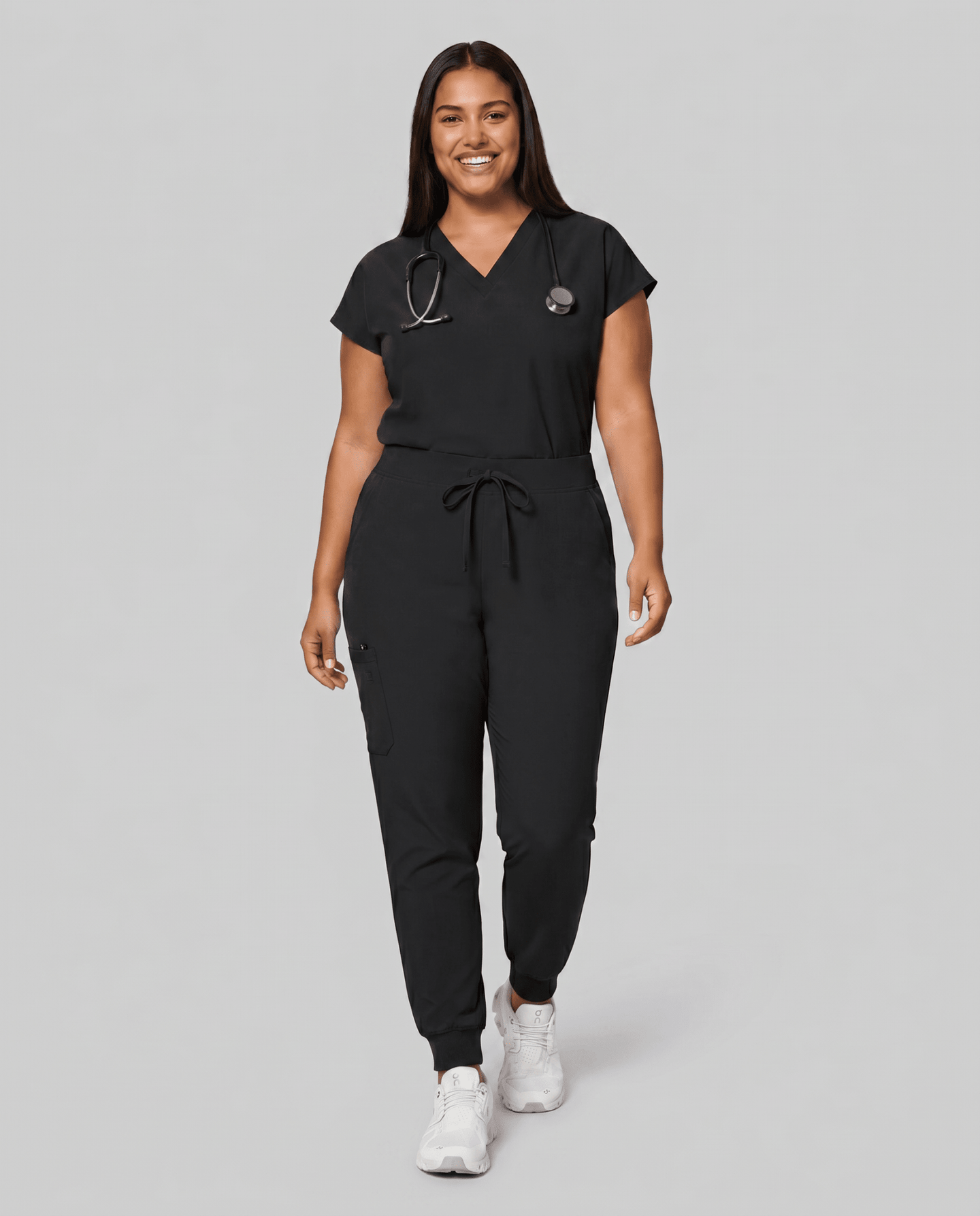 Women's High Waisted Jogger Pant Black - Scrubloop