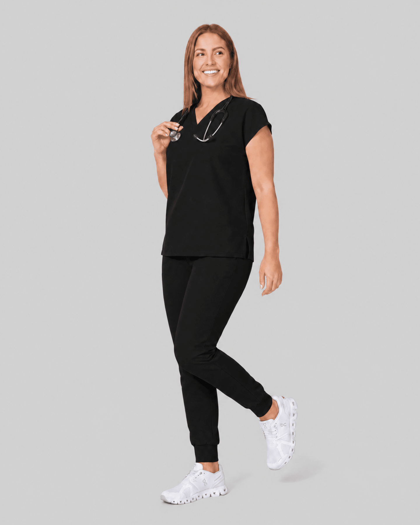 Women's High Waisted Jogger Pant Black - Scrubloop