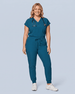 Women's High Waisted Jogger Pant Caribbean Blue - Scrubloop