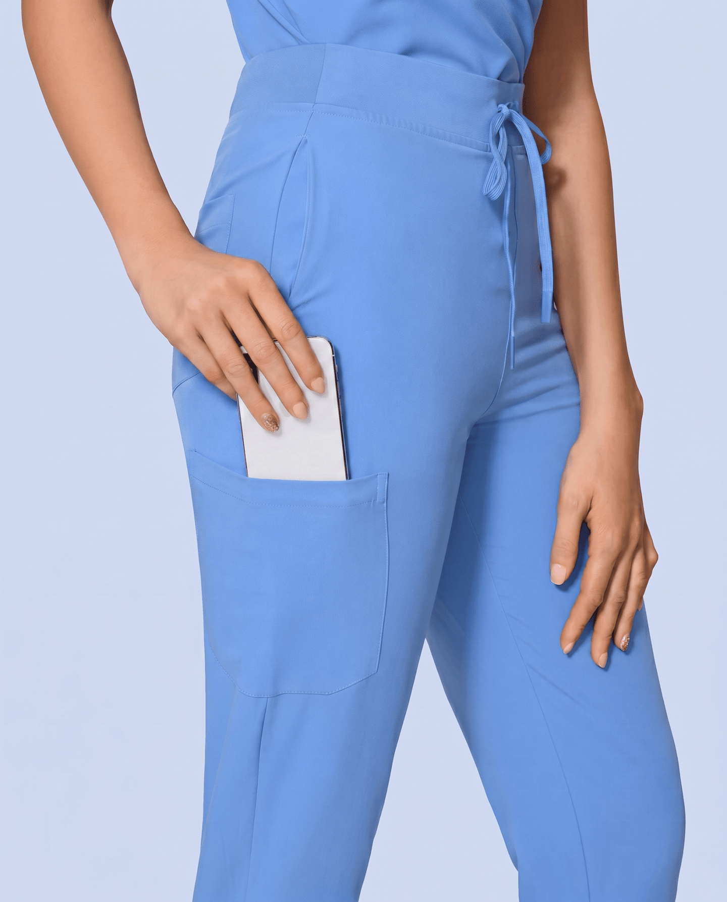 Women's High Waisted Jogger Pant Ceil Blue - Scrubloop