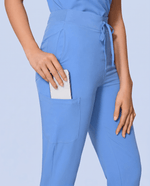 Women's High Waisted Jogger Pant Ceil Blue - Scrubloop