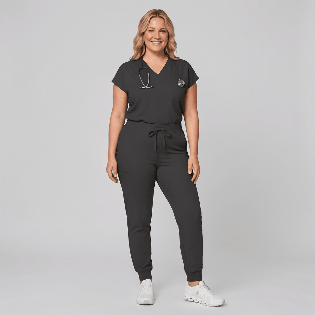 Women's High Waisted Jogger Pant Charcoal - Scrubloop