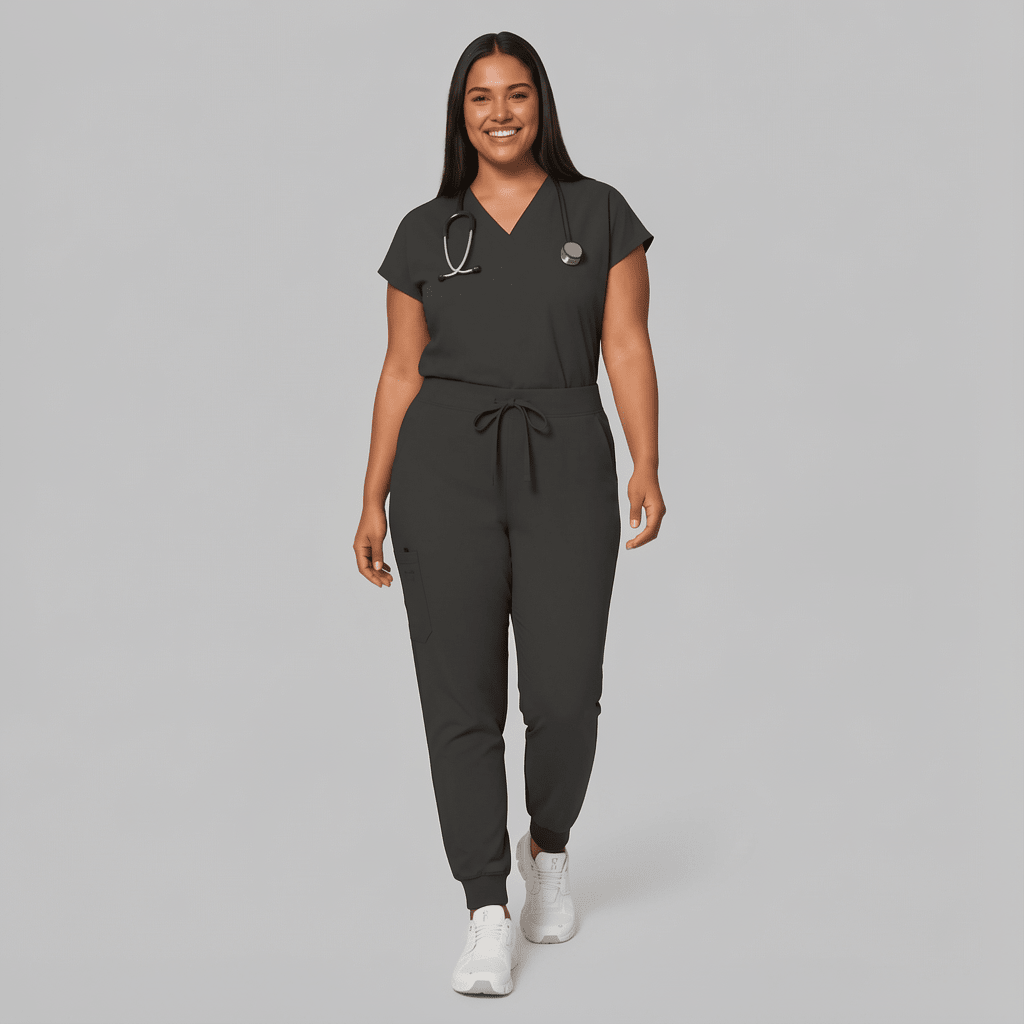 Women's High Waisted Jogger Pant Charcoal - Scrubloop