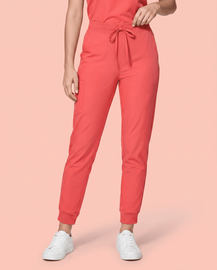Women's High Waisted Jogger Pant Coral