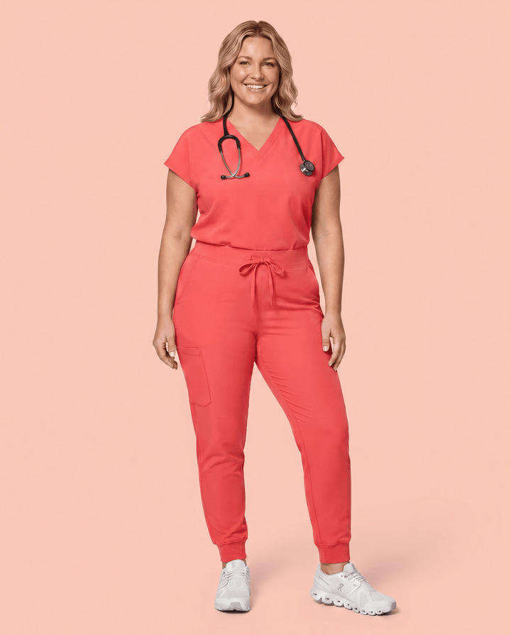 Women's High Waisted Jogger Pant Coral