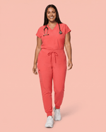 Women's High Waisted Jogger Pant Coral - Scrubloop