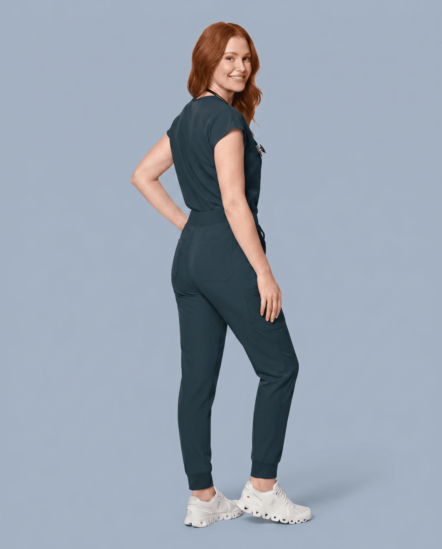 Women's High Waisted Jogger Pant Dark Harbor - Scrubloop