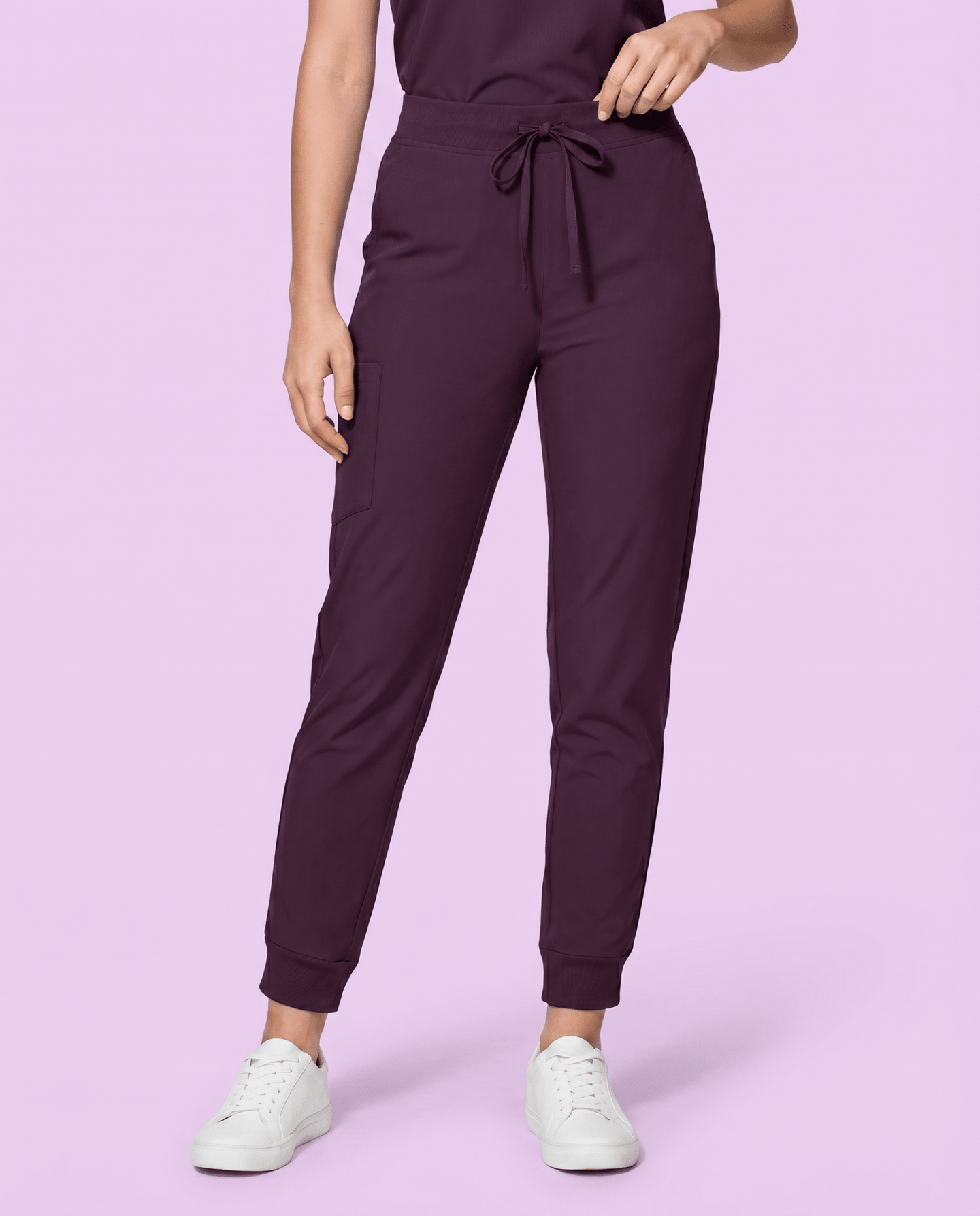 Women's High Waisted Jogger Pant Deep Eggplant - Scrubloop
