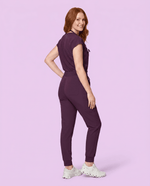Women's High Waisted Jogger Pant Deep Eggplant - Scrubloop