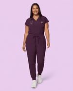 Women's High Waisted Jogger Pant Deep Eggplant - Scrubloop