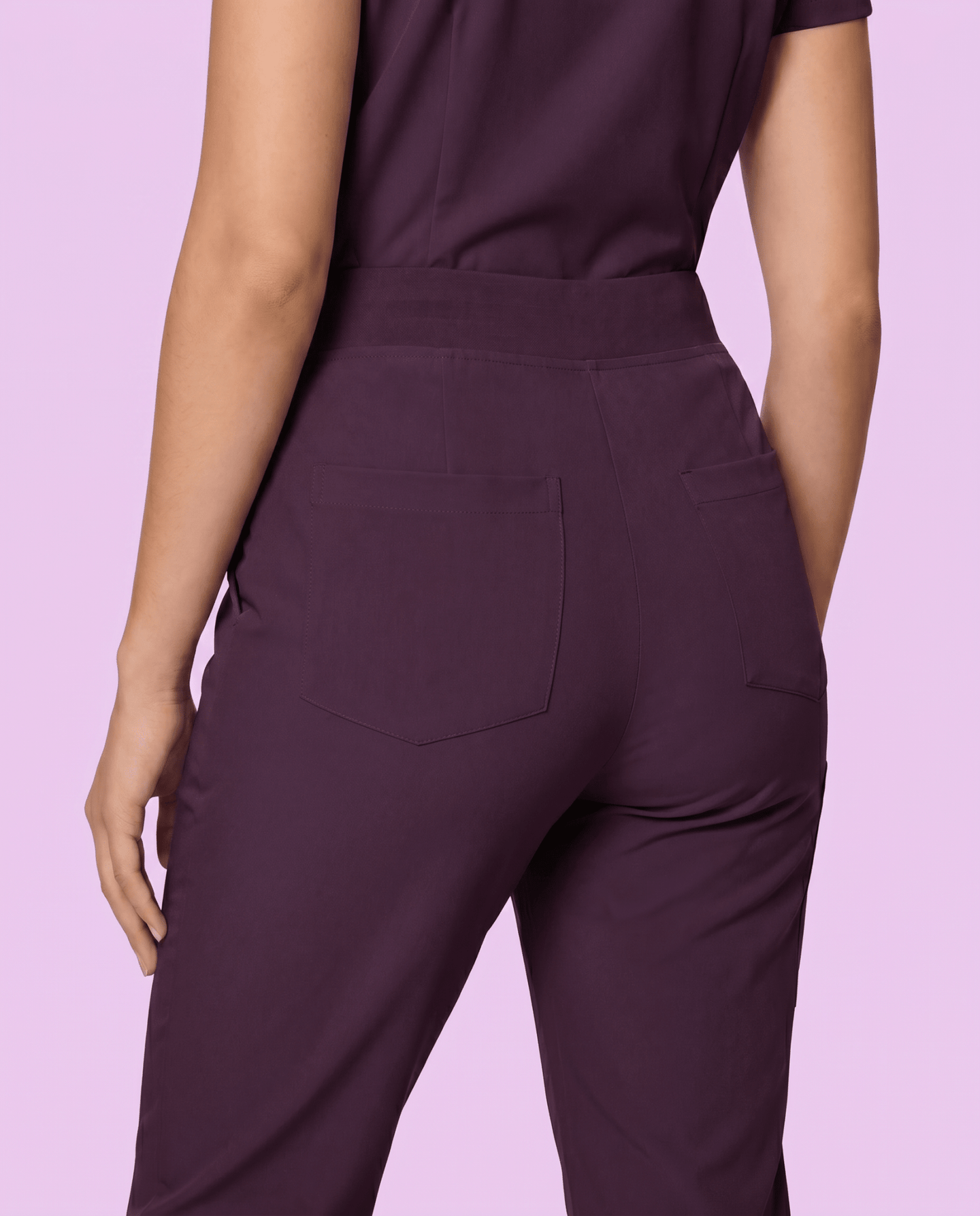 Women's High Waisted Jogger Pant Deep Eggplant - Scrubloop