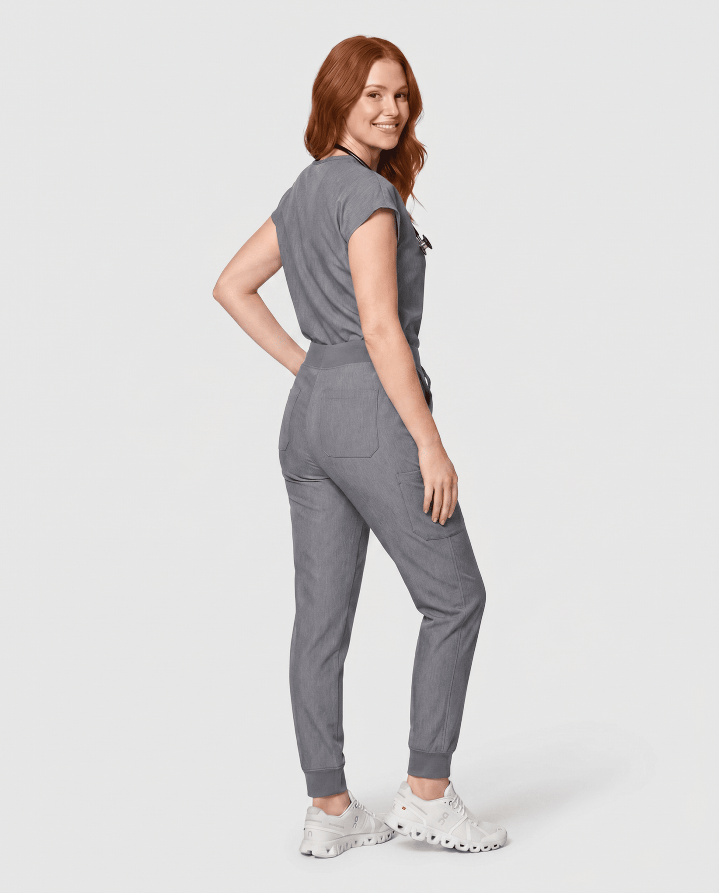 Women's High Waisted Jogger Pant Heather Gray - Scrubloop