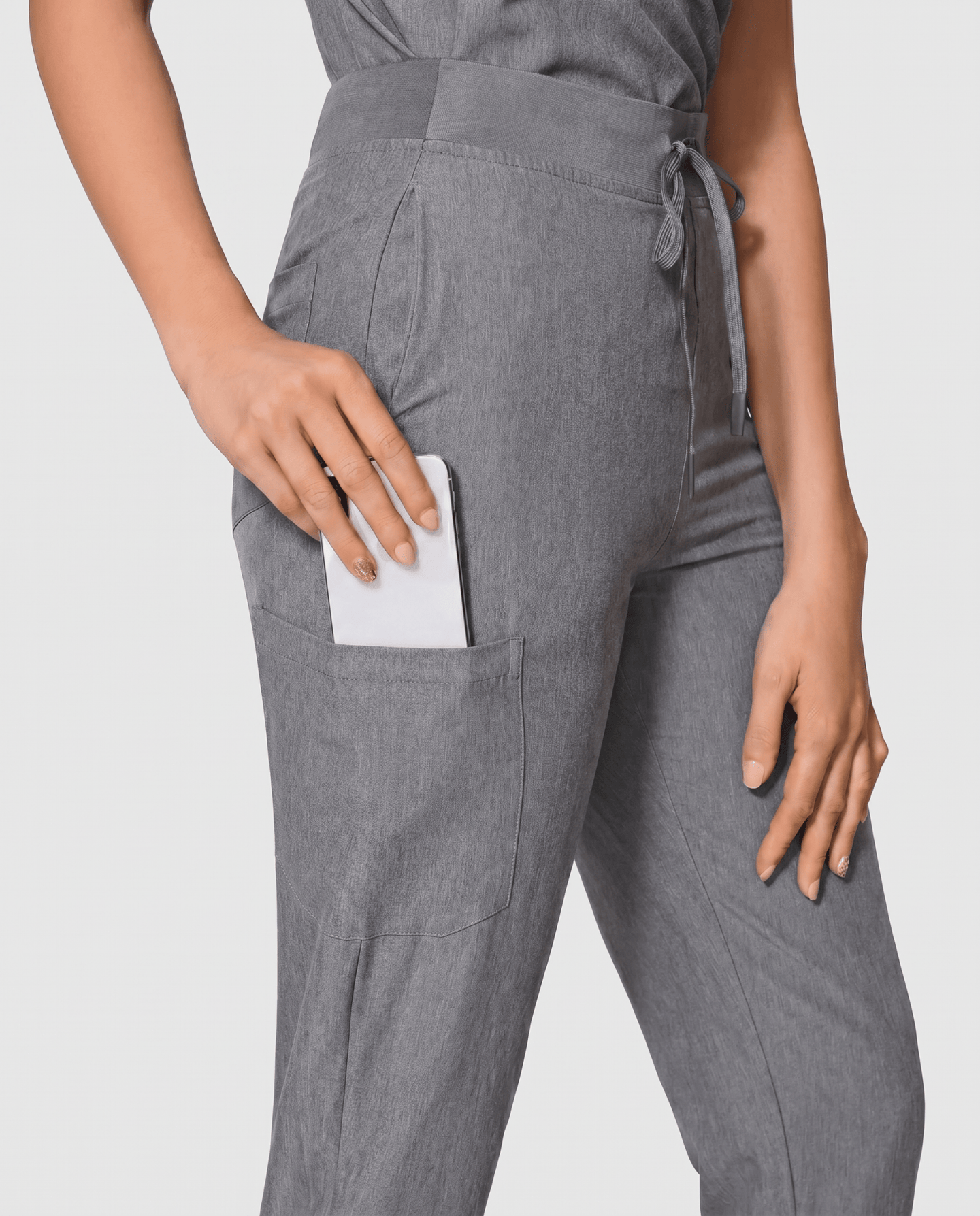 Women's High Waisted Jogger Pant Heather Gray - Scrubloop