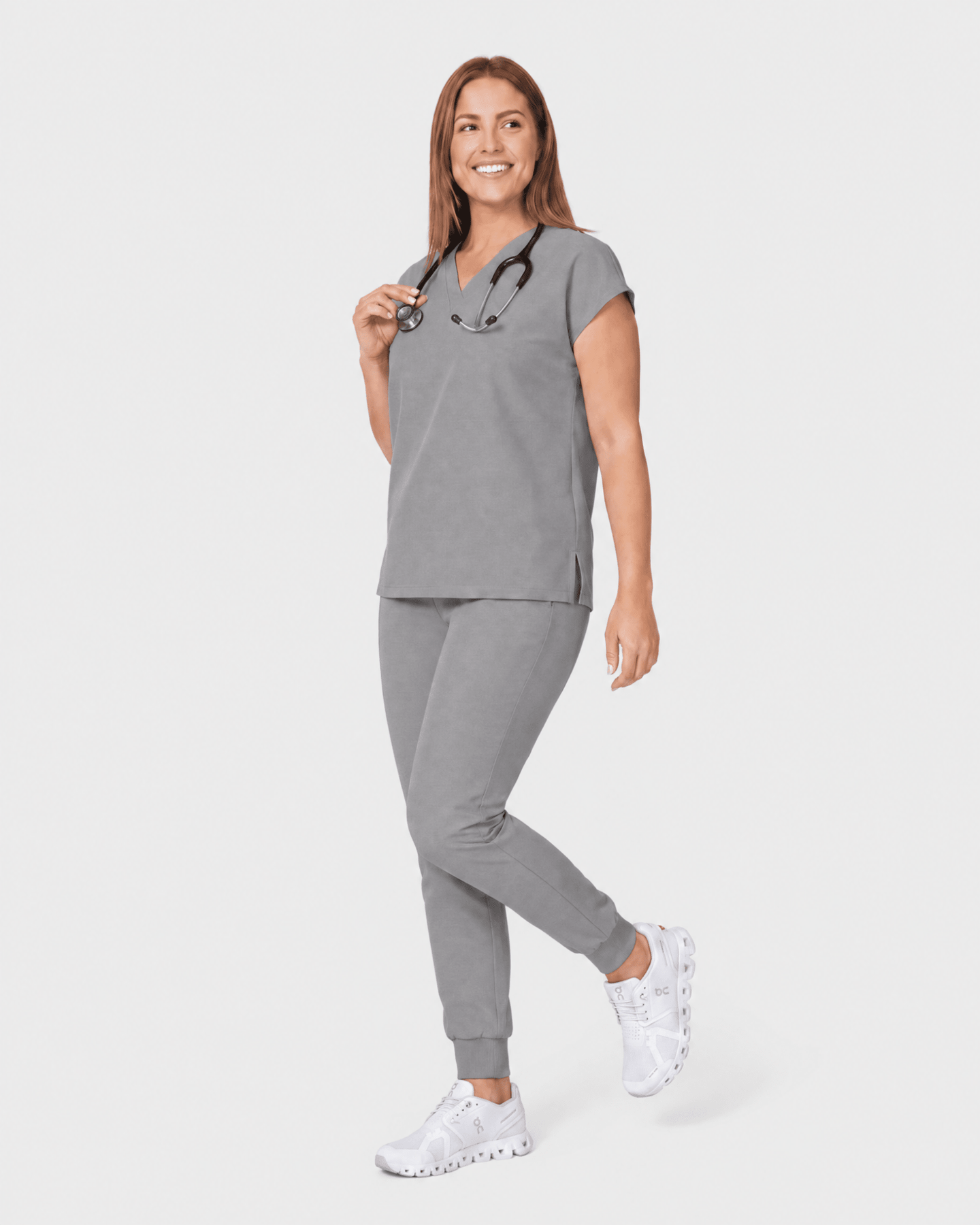 Women's High Waisted Jogger Pant Heather Gray - Scrubloop