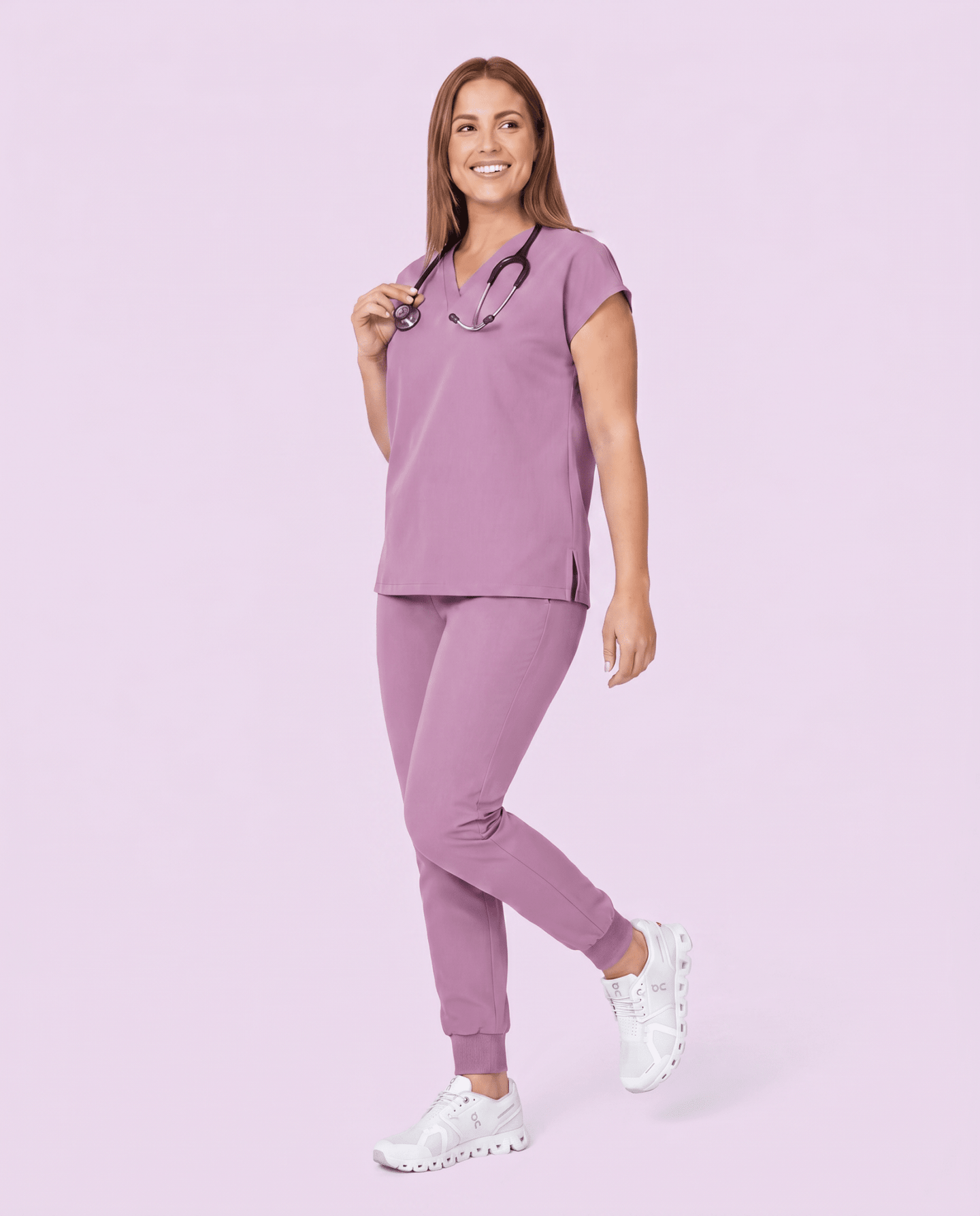 Women's High Waisted Jogger Pant Lilac - Scrubloop