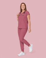 Women's High Waisted Jogger Pant Mauve - Scrubloop